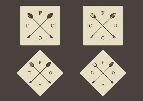 Fourchette et cuillère croisées — Image vectorielle