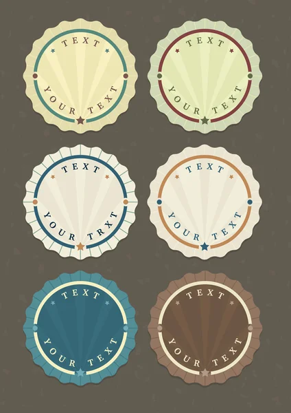 Étiquettes rondes vintage — Image vectorielle