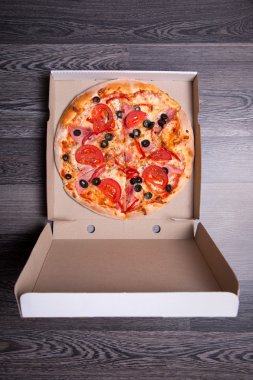 İtalyan pizza Üstten Görünüm