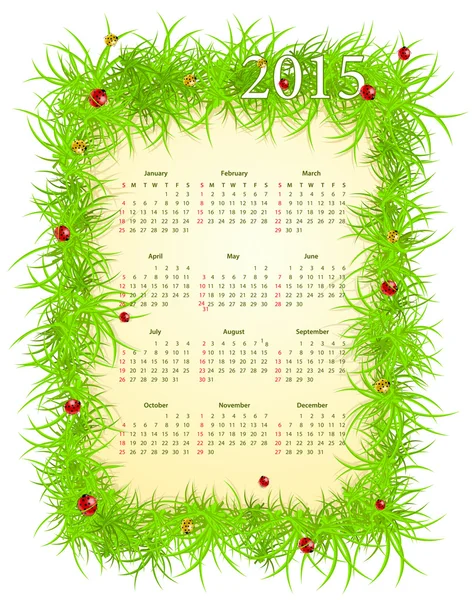 Kalender für Frühjahr 2015 — Stockvektor