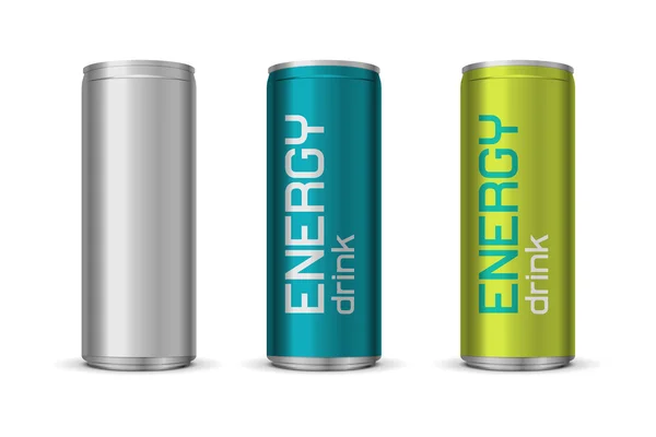 Latas de bebidas energéticas —  Vetores de Stock