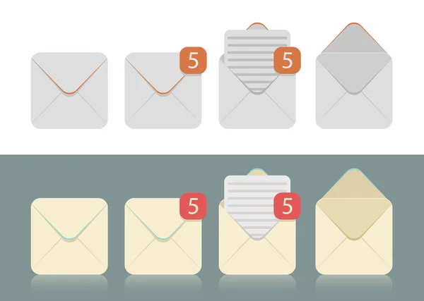 Conjunto de envelopes para e-mails — Vetor de Stock