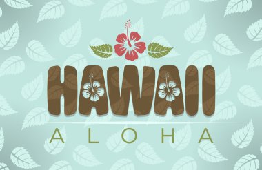 Hawaii and aloha word clipart