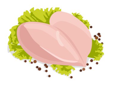 Raw chicken breasts with black peppercorns vector Raw chicken breasts with black peppercorns vector