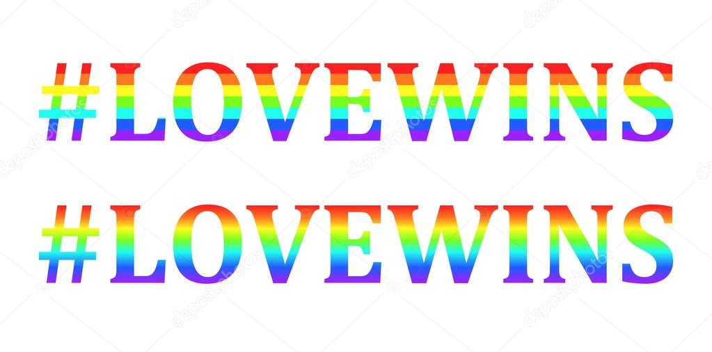 Lovewins words in rainbow colors