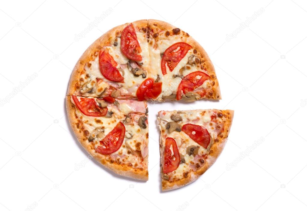 Top view of tasty Italian pizza
