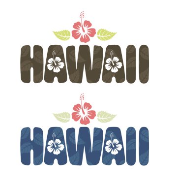Hawaii kelime vintage renklerde