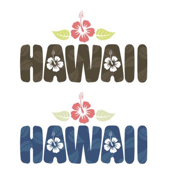 Hawaii word in vintage colors clipart