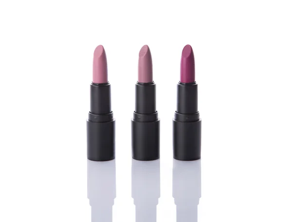 Set of trendy lipsticks in nude colors — Stock Photo, Image