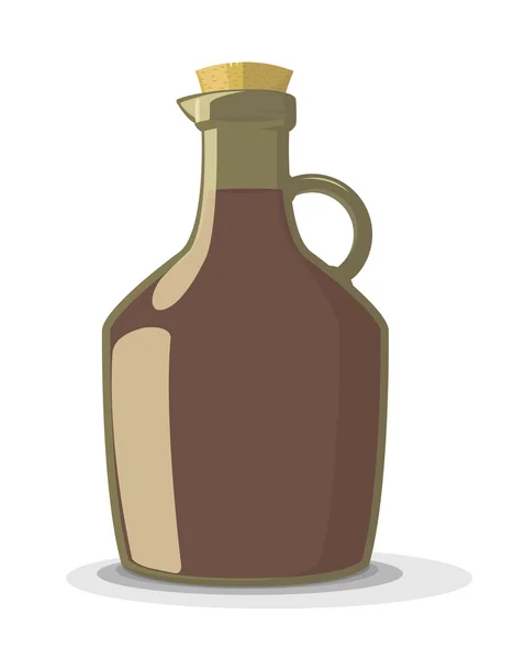 Botella de vino con corcho — Vector de stock