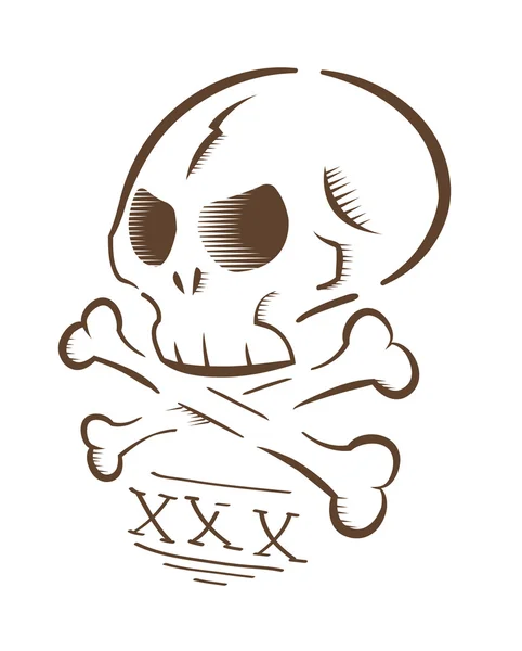 Agressieve schedel en botten — Stockvector