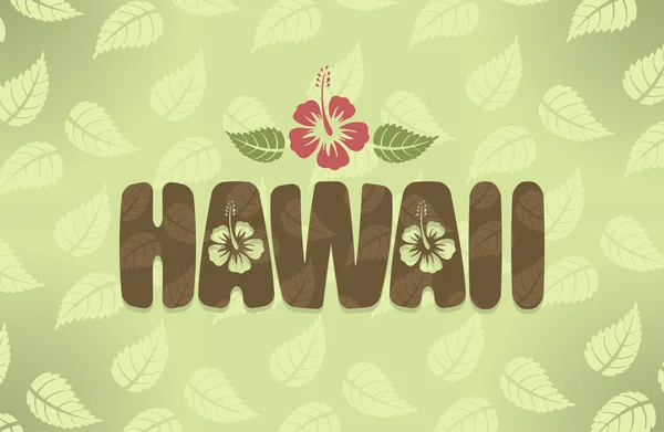 Hawaii con flores de hibisco — Vector de stock