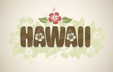 Hawaii kelime hibiscus çiçek ile