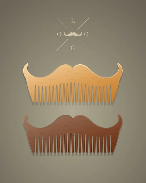 Peine de moda en forma de bigotes — Archivo Imágenes Vectoriales