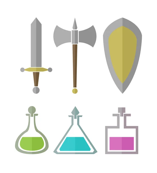 Набор элементов для RPG игр — стоковый вектор