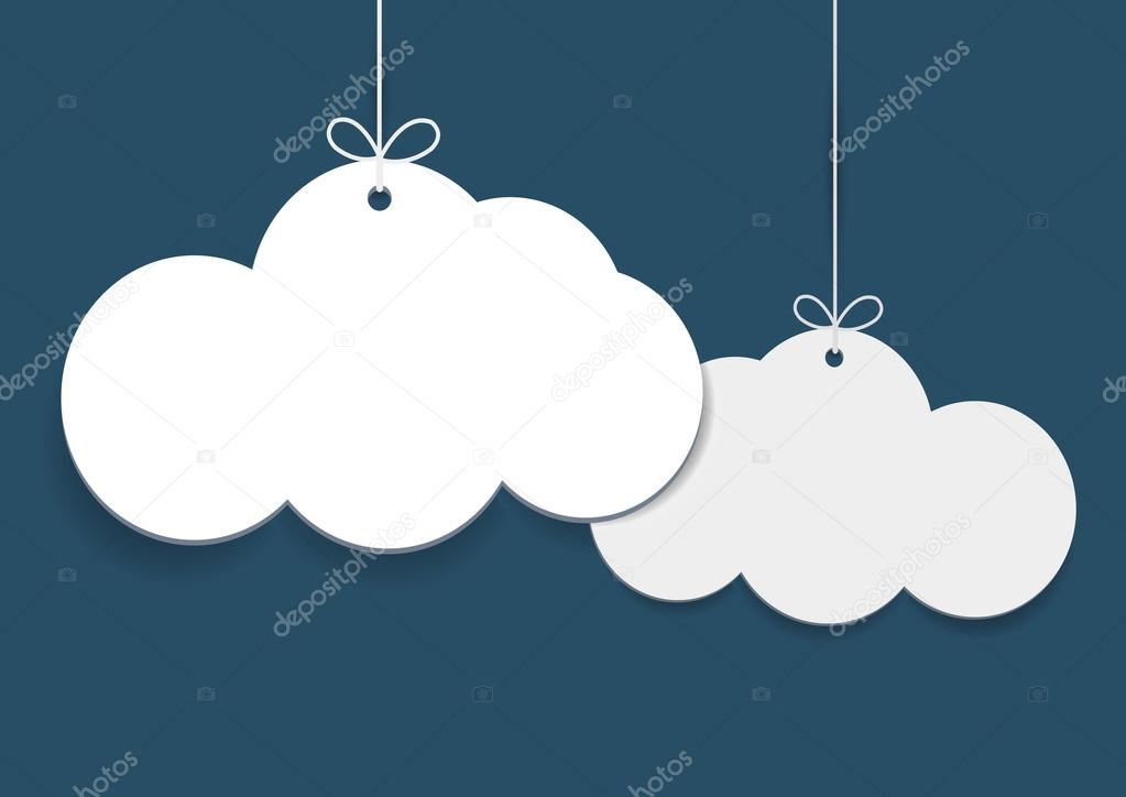 shopping tags in shape of clouds