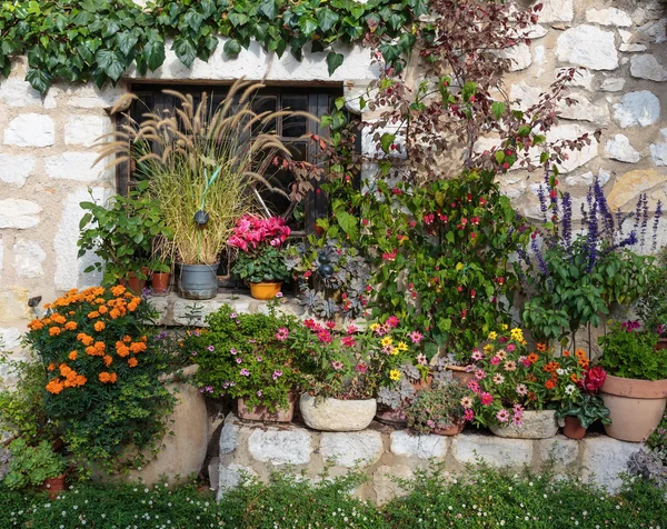Rural house decorated with flowers