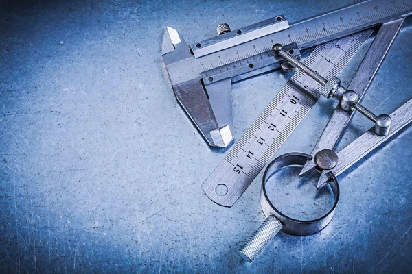 Metal ruler slide caliper construction — Stock Photo, Image