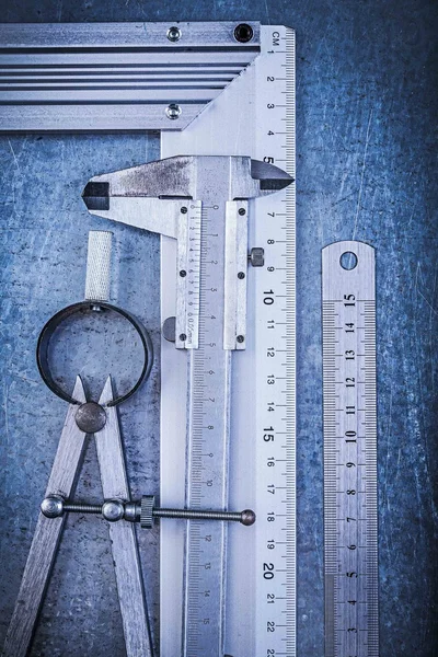 Metal ruler try square slide — Stock Photo, Image