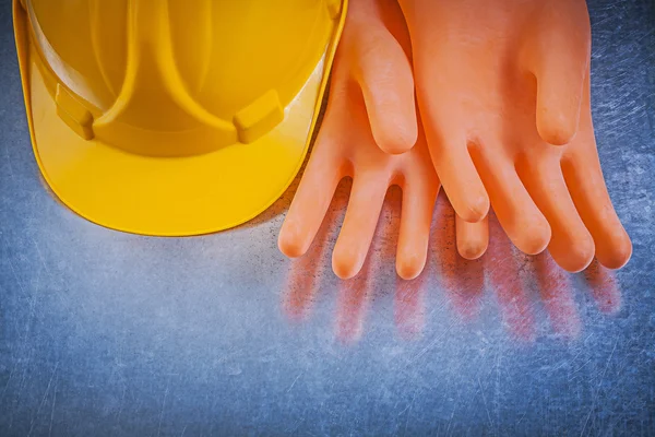 Rubber gloves, hard hat — Stockfoto