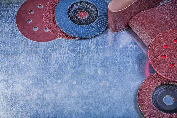 Polishing paper, grinding discs and wheels — Stock Photo, Image