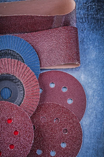 Glass-paper, abrasive discs and wheels — Stock Image Glass-paper, abrasive discs and wheels Stock Picture
