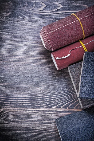 Rough abrasive papers and sponges — Stock Image Rough abrasive papers and sponges Royalty Free Stock Images