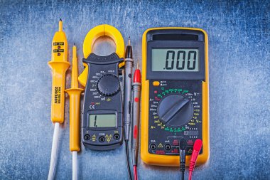 Clamp meter, electrical tester and multimeter clipart