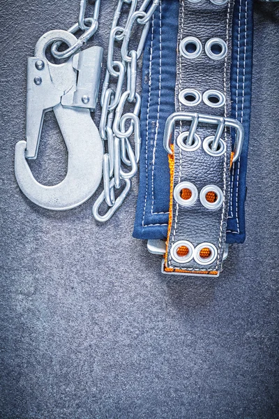 Construction body belt with metal hook — Stock Photo, Image