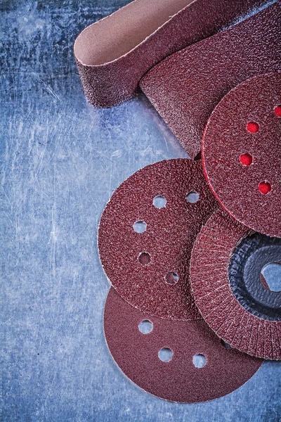 Polishing sanding discs and abrasive wheels — Stock Photo, Image