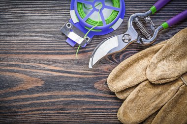 Keskin secateurs Emanet eldiven yumuşak büküm üzerinde ahşap kravat agr kurulu