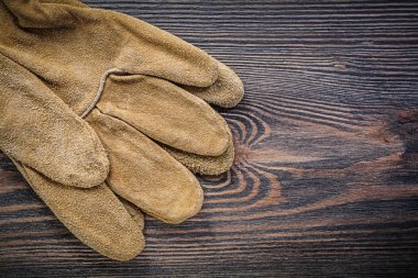 Çift ahşap tahta Bahçe konsantrasyon üzerinde deri koruyucu eldiven