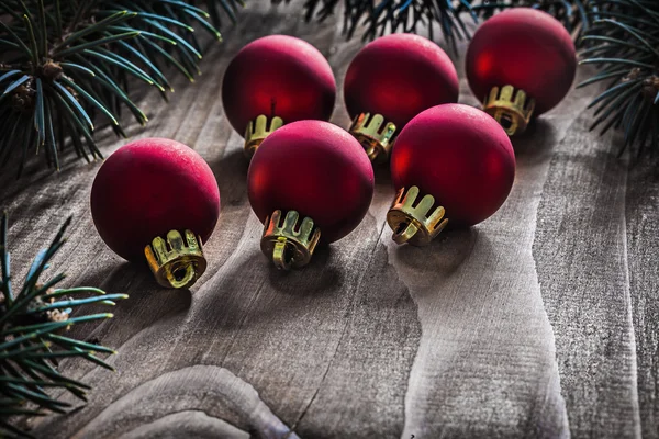 Group of small red christmas baubles — Stock Photo, Image