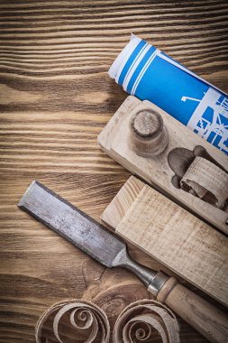 Mavi inşaat planı planer düz keski ahşap talaşı Çıtçıt 