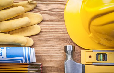 Blueprint kask koruyucu eldiven pençe çekiç ahşap metre co