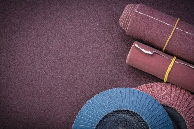 Zımpara kağıdı kapak sayfası kopya alanı parlatma tekerlekleri taşlama