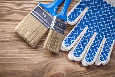 Emanet eldiven Boya fırçaları ahşap tahta inşaat c kümesi