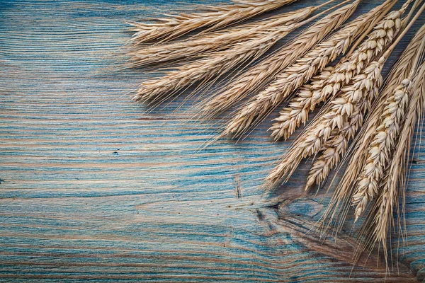 Brot Roggen Ähren auf Holzbrett Essen und Trinken Konzept — Stockfoto