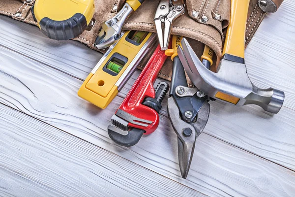 Leder-Werkzeuggürtelzangen Konstruktion Ebene Band Maß Affe w — Stockfoto