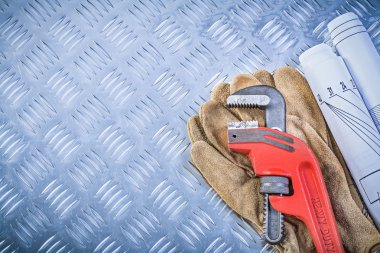 Maymun anahtarı planları deri koruyucu eldiven bana grooved