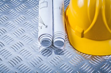 Kask oluklu sac Tec. üzerinde bina planları haddelenmiş