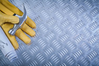 Koruyucu eldiven inşaat çizimleri c çifti pençe çekiç