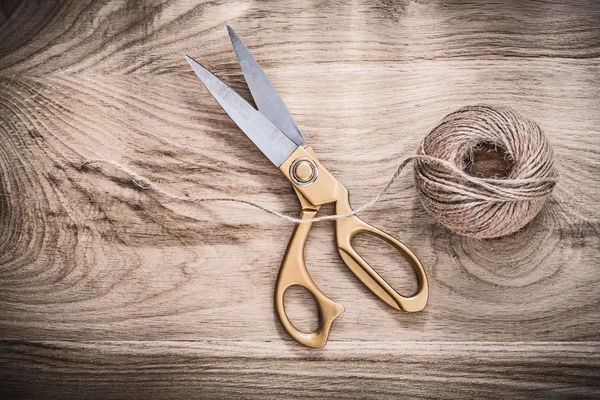 Pair of vintage golden scissors — Stock Photo, Image