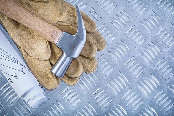 Claw hammer lederen beschermende handschoenen — Stockfoto