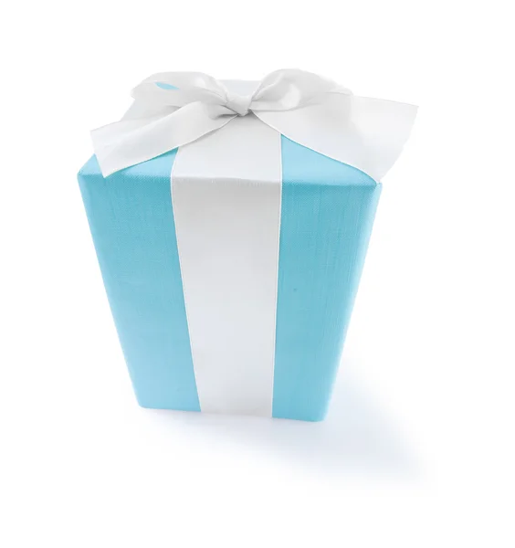 Mavi giftbox — Stok fotoğraf