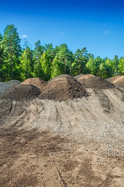 Haufen aus Sand und Kies — Stockfoto