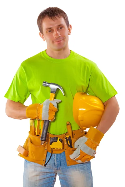 Worker with construction tools — Stock Photo, Image