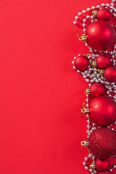 Red christmas baubles — Stock Photo, Image