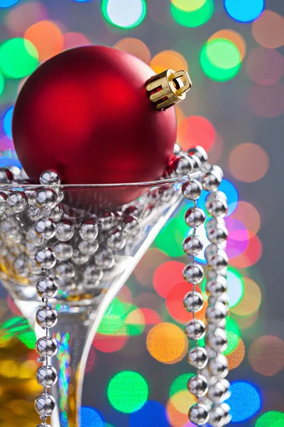 Boule de Noël en verre à vin — Photo