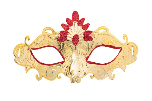 Maschera carnavale d'oro isolato — Foto Stock